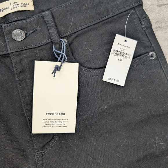Gap Women's Crop Flair High Rise Black Wash Jeans Size 27 Petite NWT - Picture 4 of 11